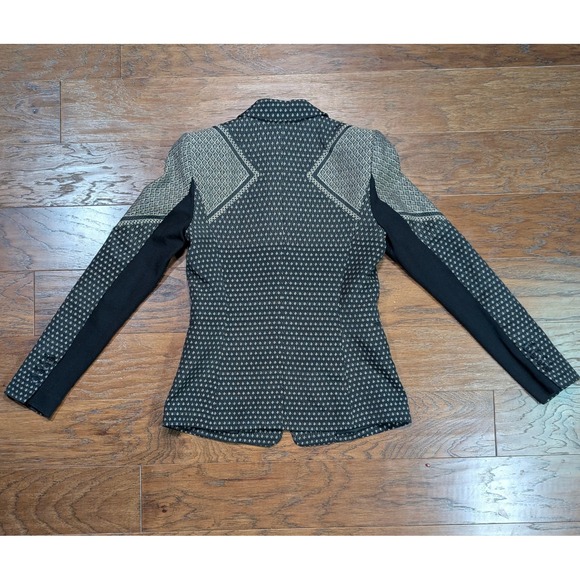 BCBGMAXAZRIA Black Geometric Pattern Blazer Jacket Women's XXS - Picture 12 of 13